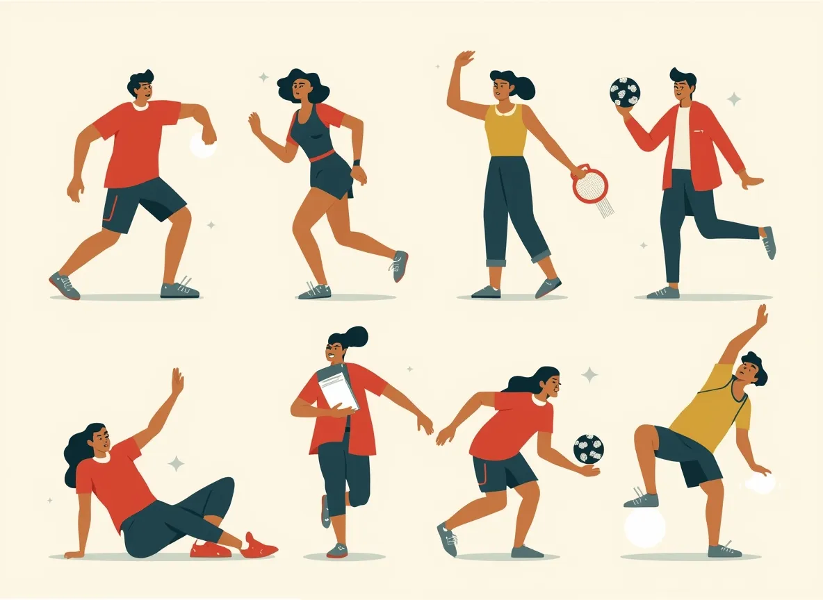 Illustration av naturliga rörelser och aktivitet i vardagen